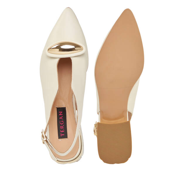 Bej Hakiki Deri Kadın Sandalet - K26Y1AY68566-A25 - Tergan