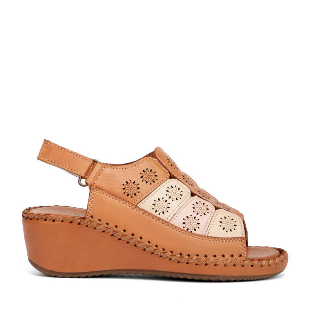 Bej Hakiki Deri Kadın Sandalet - K26Y1SN68448-A25 - 1