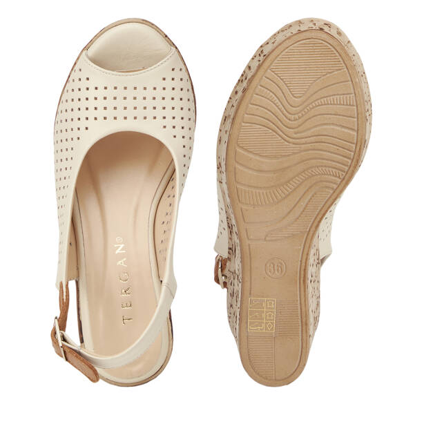 Bej Hakiki Deri Kadın Sandalet - K26Y1SN68486-A25 - 6