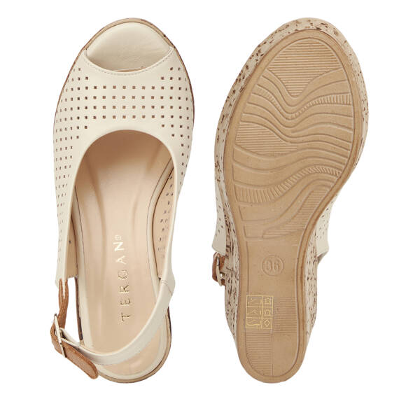 Bej Hakiki Deri Kadın Sandalet - K26Y1SN68486-A25 - 6
