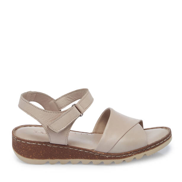 Bej Hakiki Deri Kadın Sandalet - K26Y1SN68501-Q5Q 