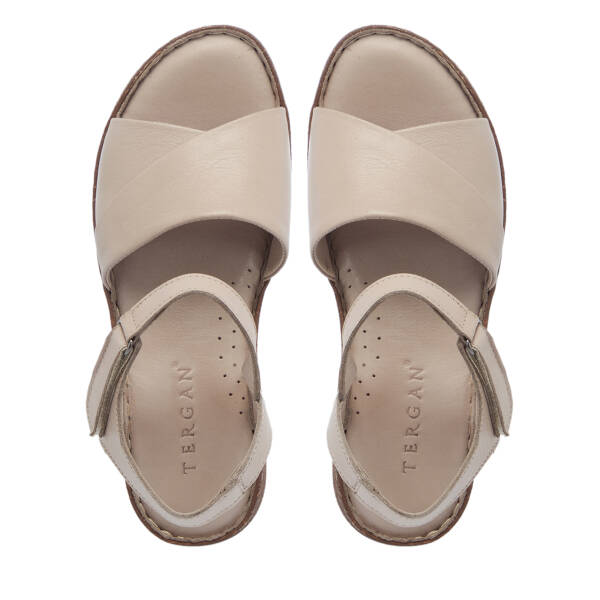 Bej Hakiki Deri Kadın Sandalet - K26Y1SN68501-Q5Q - 5