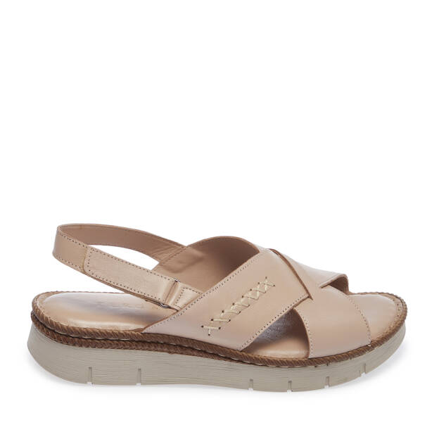 Bej Hakiki Deri Kadın Sandalet - K26Y1SN68542-Q5Q - 3