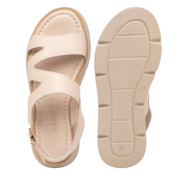 Bej Hakiki Deri Kadın Sandalet - K26Y1SN68556-A25 - 6