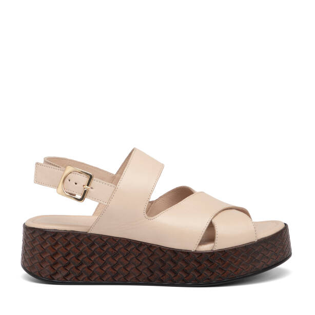 Bej Hakiki Deri Kadın Sandalet - K26Y1SN68559-A25 