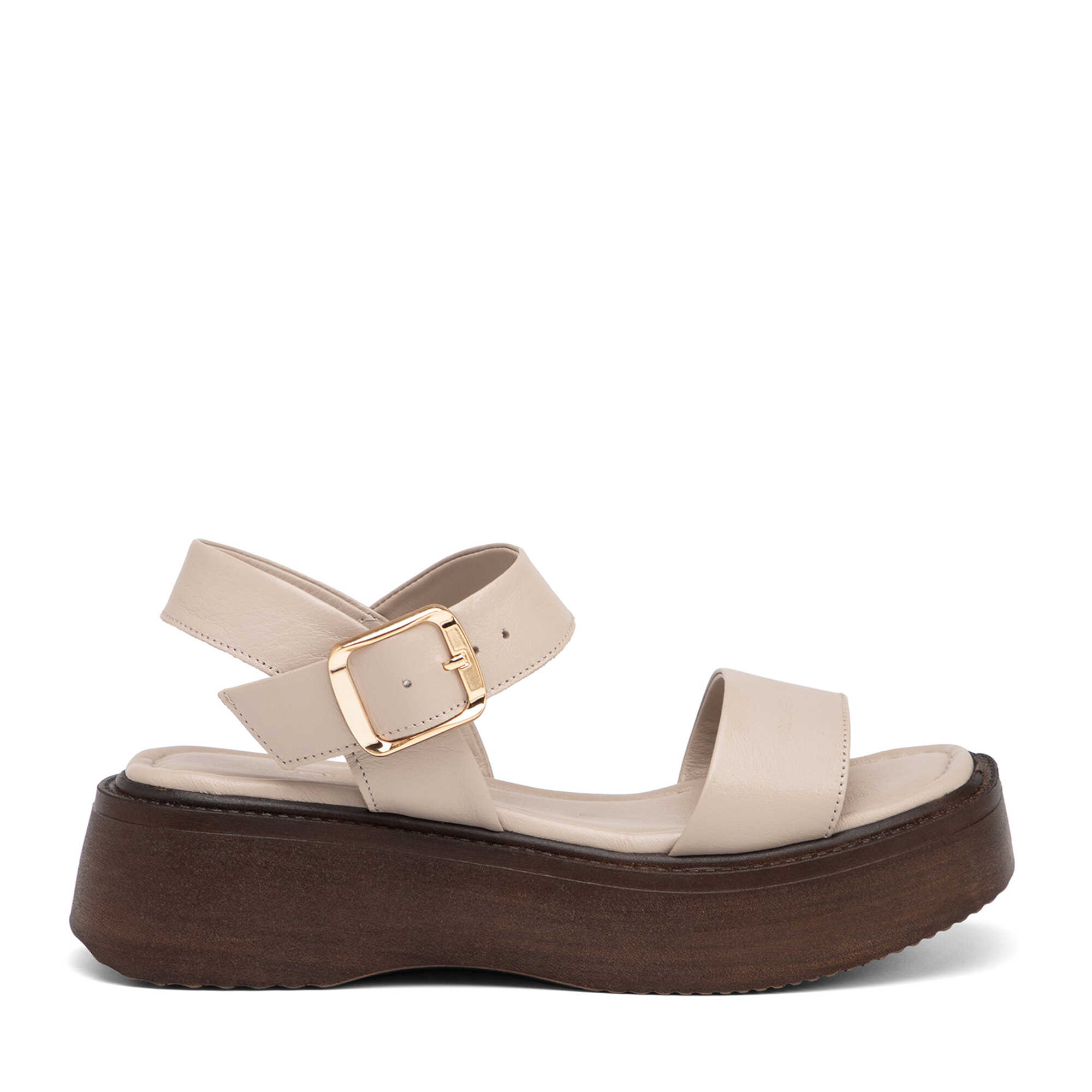 Bej Hakiki Deri Kadın Sandalet - K26Y1SN68562-Q5Q
