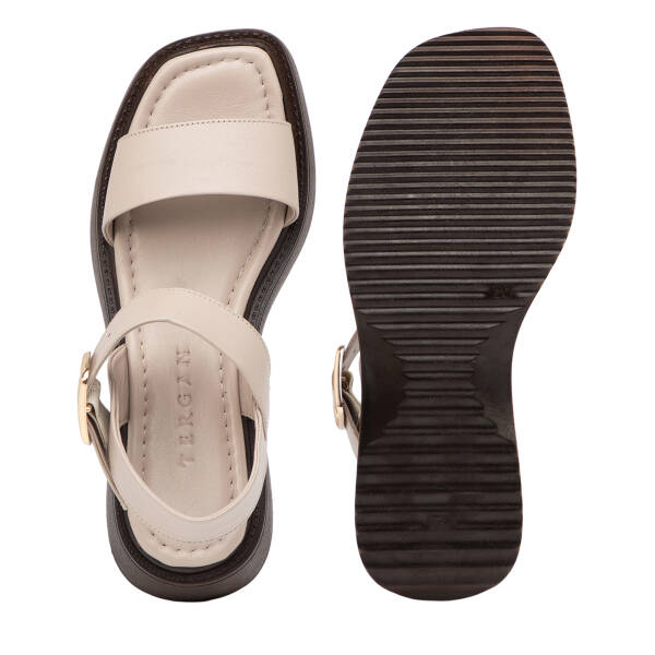 Bej Hakiki Deri Kadın Sandalet - K26Y1SN68562-Q5Q - 6