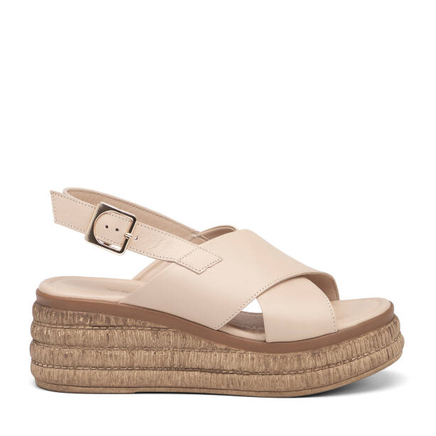 Bej Hakiki Deri Kadın Sandalet - K26Y1SN68563-A25 