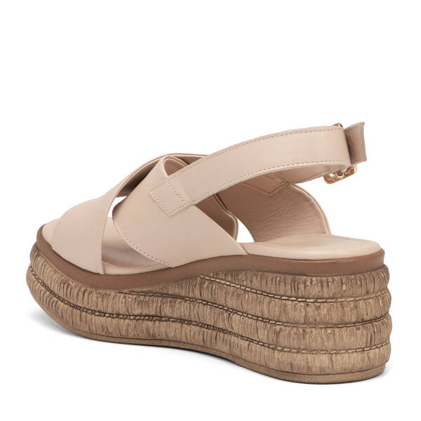 Bej Hakiki Deri Kadın Sandalet - K26Y1SN68563-A25 - 4