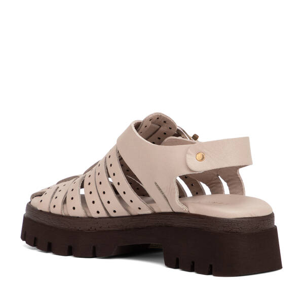 Bej Hakiki Deri Kadın Sandalet - K26Y1SN68592-K11 - 4