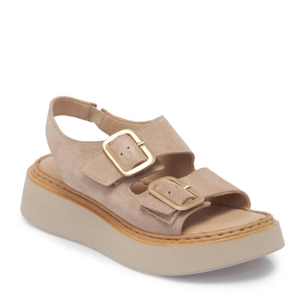 Bej Hakiki Deri Kadın Sandalet - K26Y1SN68626-B79 - 1
