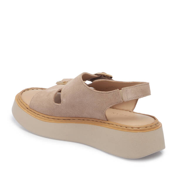 Bej Hakiki Deri Kadın Sandalet - K26Y1SN68626-B79 - 2