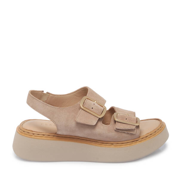 Bej Hakiki Deri Kadın Sandalet - K26Y1SN68626-B79 - 3