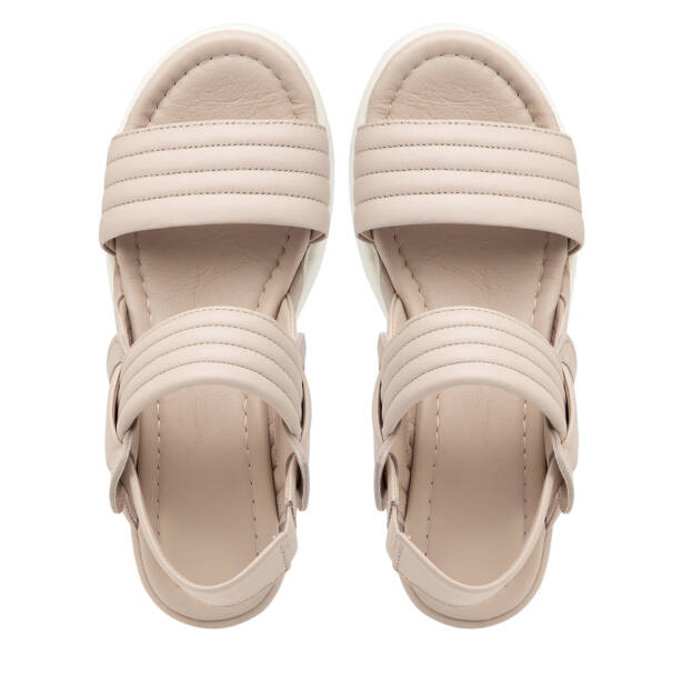 Bej Hakiki Deri Kadın Sandalet - K26Y1SN68669-A25 - 5