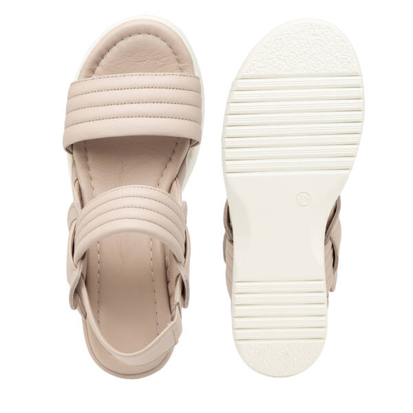 Bej Hakiki Deri Kadın Sandalet - K26Y1SN68669-A25 - 6