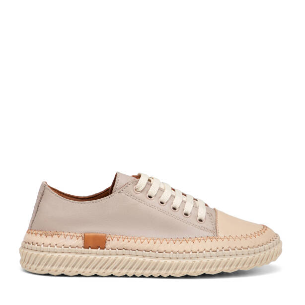 Bej Hakiki Deri Kadın Sneaker - K26I1AY68402-Q5Q 