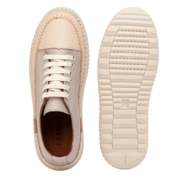 Bej Hakiki Deri Kadın Sneaker - K26I1AY68402-Q5Q - 6