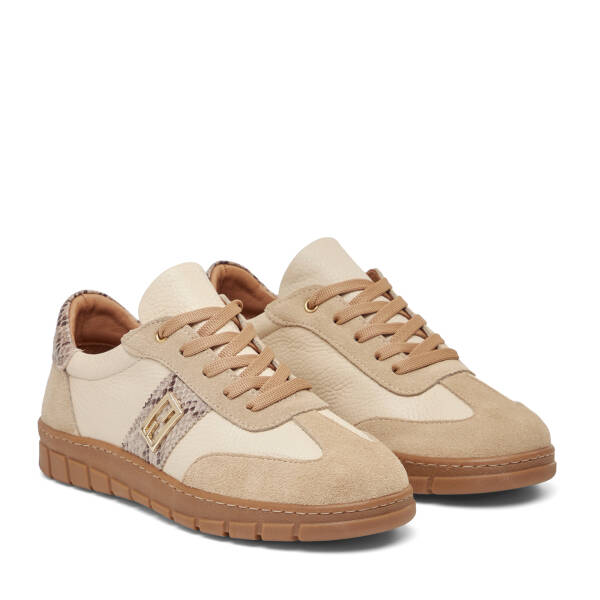 Bej Hakiki Deri Kadın Sneaker - K26I1AY68406-D6P - 2