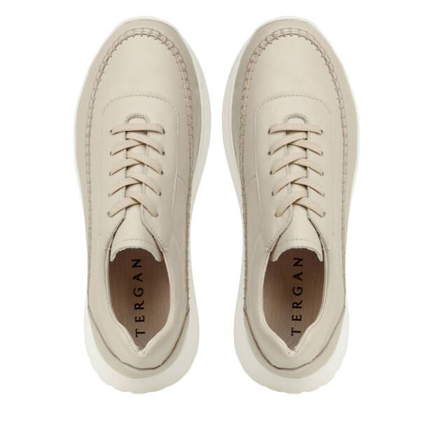 Bej Hakiki Deri Kadın Sneaker - K26I1AY68464-Q5Q - 5