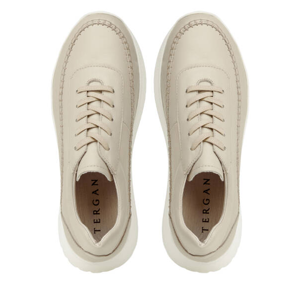 Bej Hakiki Deri Kadın Sneaker - K26I1AY68464-Q5Q - 5