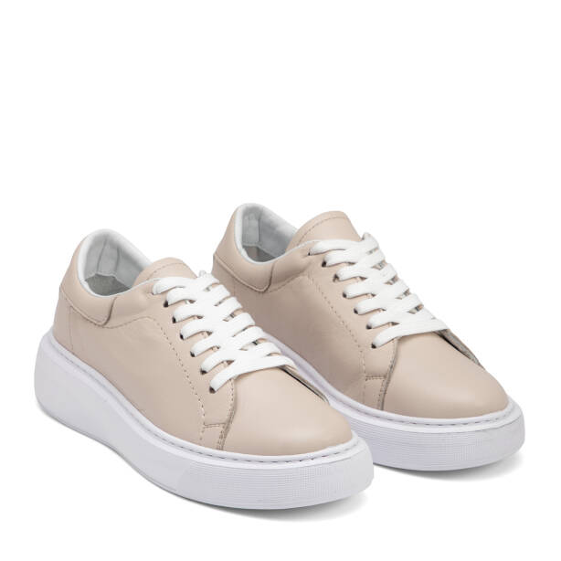 Bej Hakiki Deri Kadın Sneaker - K26I1AY68467-A25 - 2