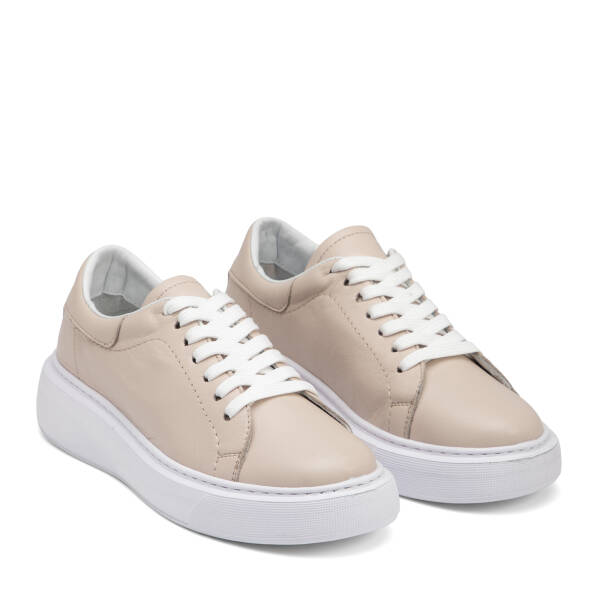 Bej Hakiki Deri Kadın Sneaker - K26I1AY68467-A25 - 2