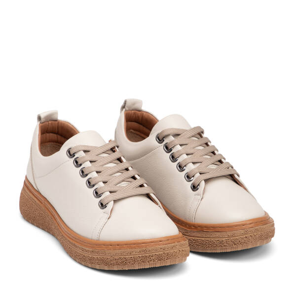 Bej Hakiki Deri Kadın Sneaker - K26I1AY68663-A25 - 2