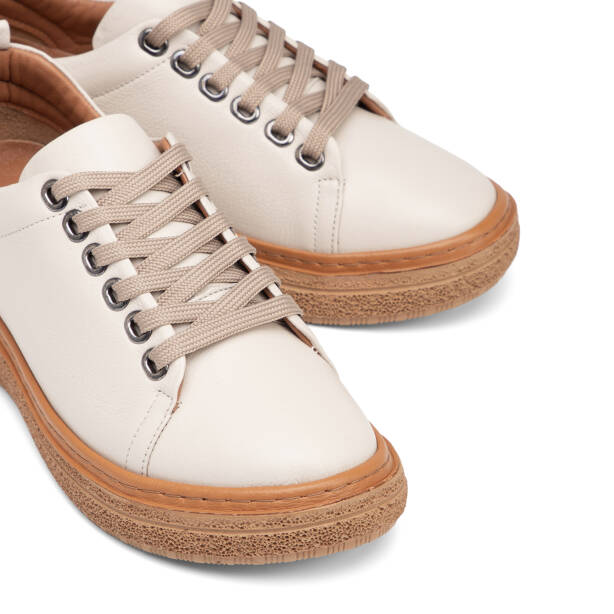 Bej Hakiki Deri Kadın Sneaker - K26I1AY68663-A25 - Tergan