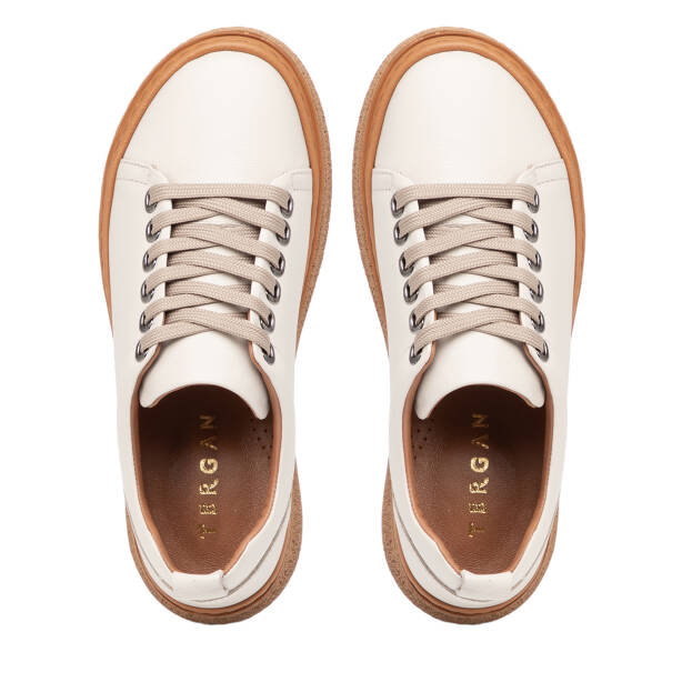 Bej Hakiki Deri Kadın Sneaker - K26I1AY68663-A25 - Tergan