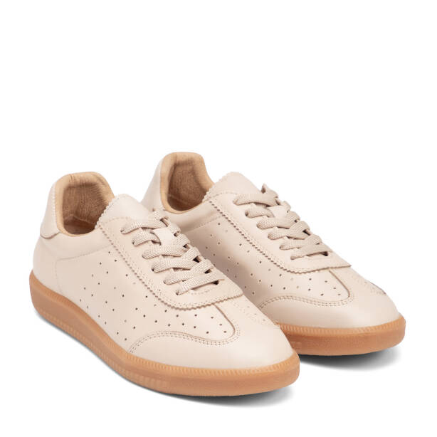 Bej Hakiki Deri Kadın Sneaker - K26I1AY68665-A25 - 2