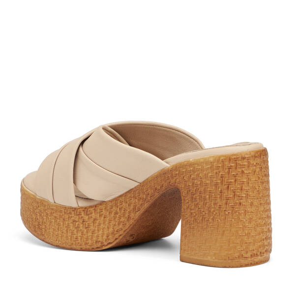 Bej Hakiki Deri Kadın Terlik - K25Y1TR67767-A25 - 4