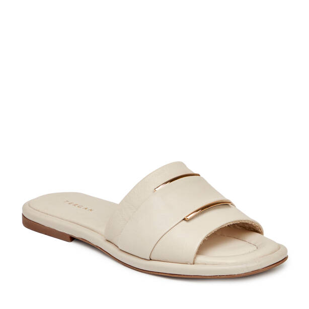 Bej Hakiki Deri Kadın Terlik - K25Y1TR67843-A25 - 1