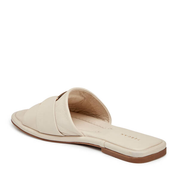 Bej Hakiki Deri Kadın Terlik - K25Y1TR67843-A25 - 2