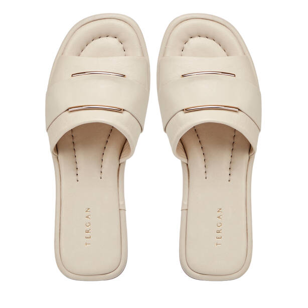 Bej Hakiki Deri Kadın Terlik - K25Y1TR67843-A25 - 5