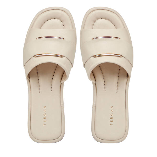 Bej Hakiki Deri Kadın Terlik - K25Y1TR67843-A25 - 5