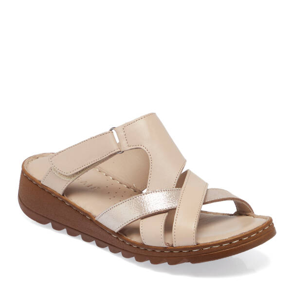 Bej Hakiki Deri Kadın Terlik - K26Y1TR68500-Q5Q - 2