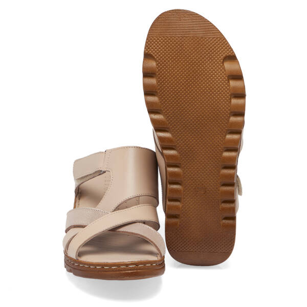 Bej Hakiki Deri Kadın Terlik - K26Y1TR68500-Q5Q - 4