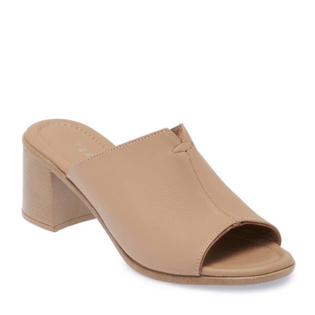 Bej Hakiki Deri Kadın Terlik - K26Y1TR68524-A25 - 2