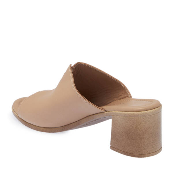 Bej Hakiki Deri Kadın Terlik - K26Y1TR68524-A25 - 3