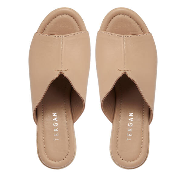 Bej Hakiki Deri Kadın Terlik - K26Y1TR68524-A25 - 5