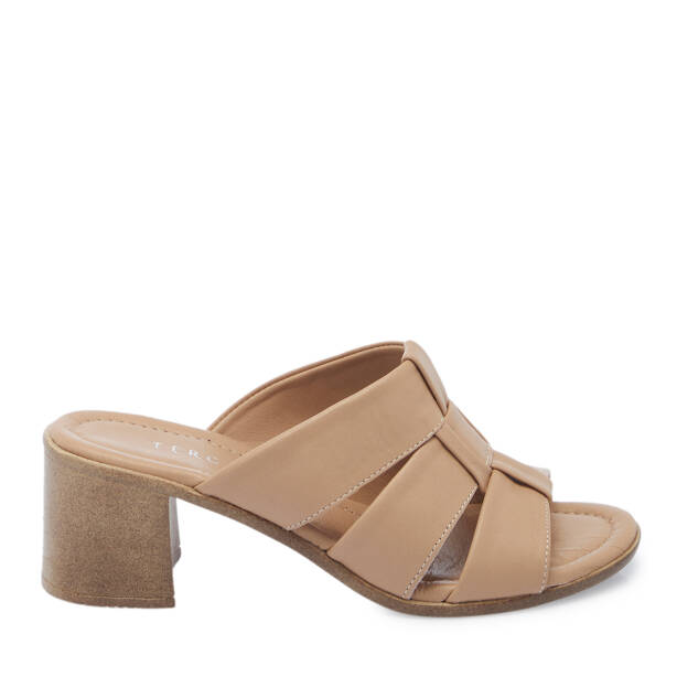 Bej Hakiki Deri Kadın Terlik - K26Y1TR68525-A25 