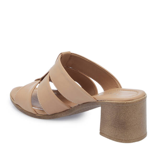 Bej Hakiki Deri Kadın Terlik - K26Y1TR68525-A25 - 3