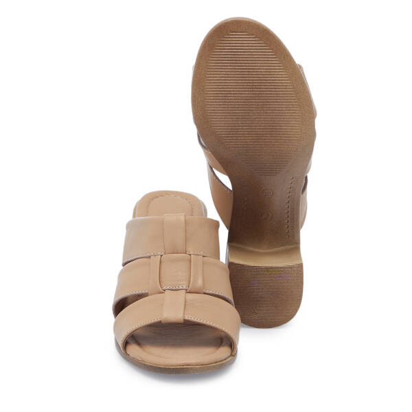 Bej Hakiki Deri Kadın Terlik - K26Y1TR68525-A25 - 4