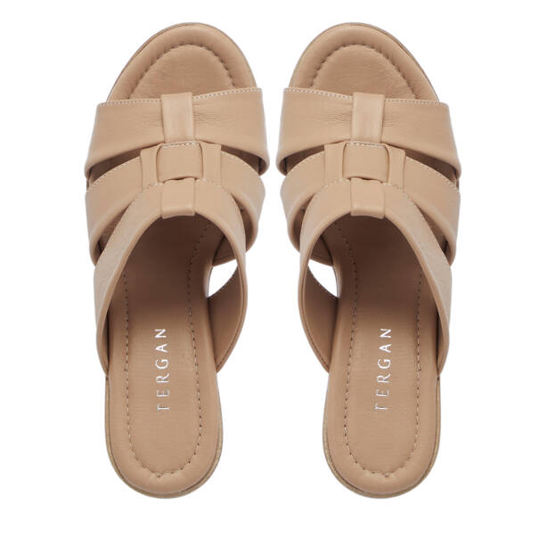 Bej Hakiki Deri Kadın Terlik - K26Y1TR68525-A25 - 5