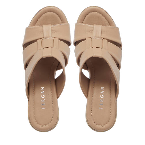 Bej Hakiki Deri Kadın Terlik - K26Y1TR68525-A25 - 5