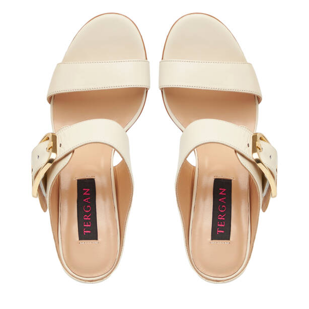 Bej Hakiki Deri Kadın Terlik - K26Y1TR68568-A25 - 5