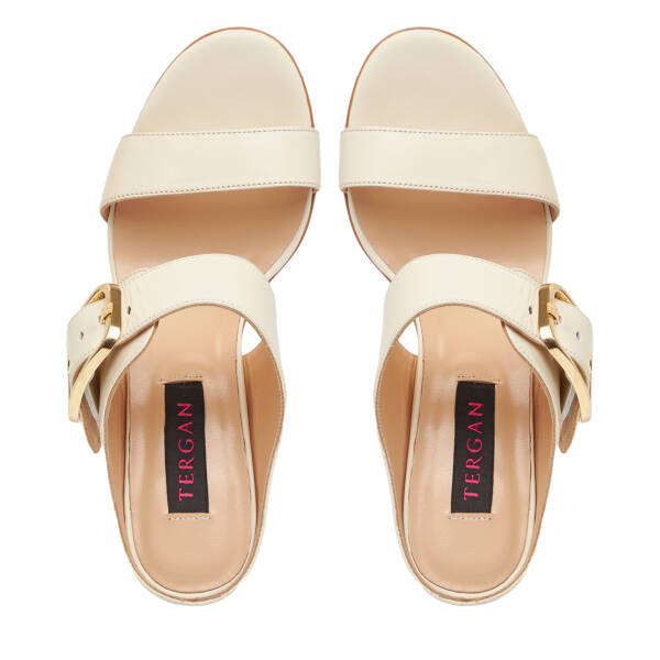 Bej Hakiki Deri Kadın Terlik - K26Y1TR68568-A25 - 5