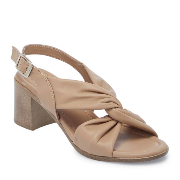 Bej Hakiki Deri Kadın Topuklu Ayakkabı - K26Y1SN68523-A25 - 2