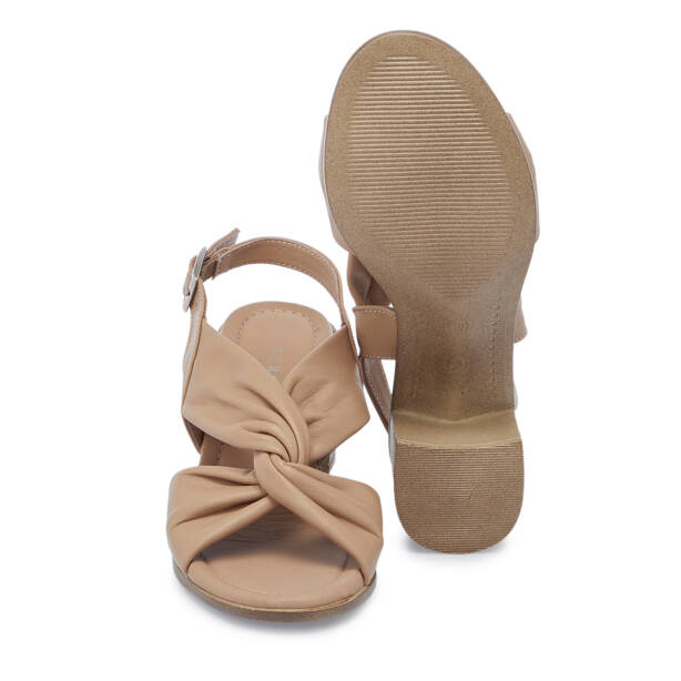 Bej Hakiki Deri Kadın Topuklu Ayakkabı - K26Y1SN68523-A25 - 4