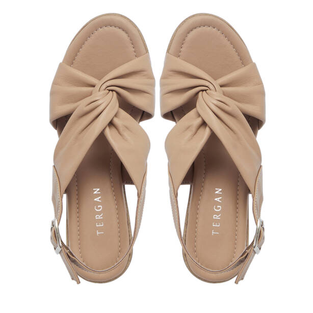 Bej Hakiki Deri Kadın Topuklu Ayakkabı - K26Y1SN68523-A25 - 5